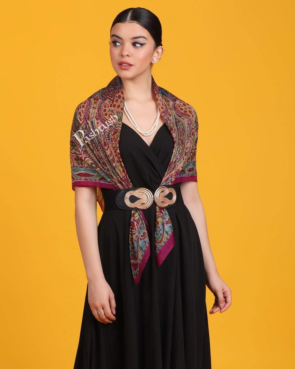 Pashtush India Scarf Pashtush Women's 100% Pure Silk, Printed Scarf, Ultra Soft and Smooth
