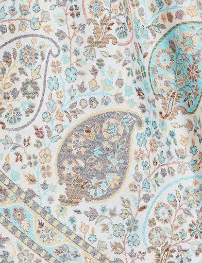 Pashtush India 70x200 Pashtush Women's Albino White Peacock Inspired Scarf, Extra Soft Bamboo