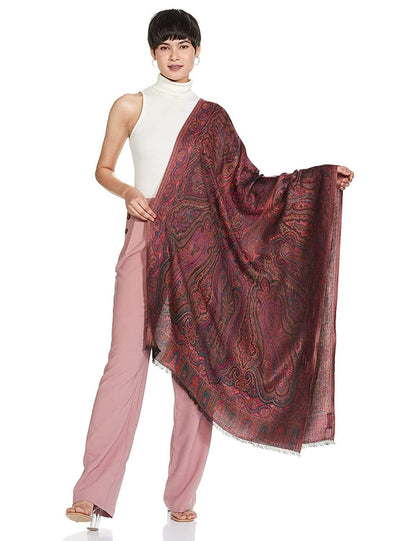 Pashtush India 70x200 Pashtush Women's Antique Scarf, Extra soft Bamboo, Ethnic Kashmiri Weave