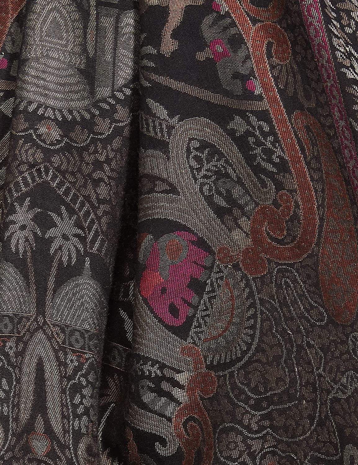 Pashtush India 70x200 Pashtush Women's Antique Scarf, Extra soft Bamboo, Paradise Springs, Black