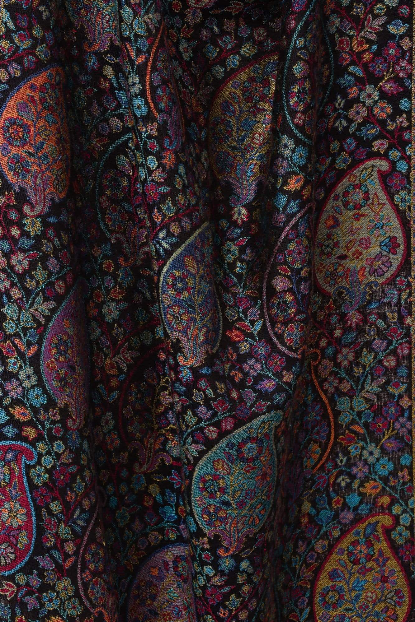 Pashtush Shawl Store Stole Pashtush Women's Antique Scarf, Extra soft Bamboo, Peacock Blue