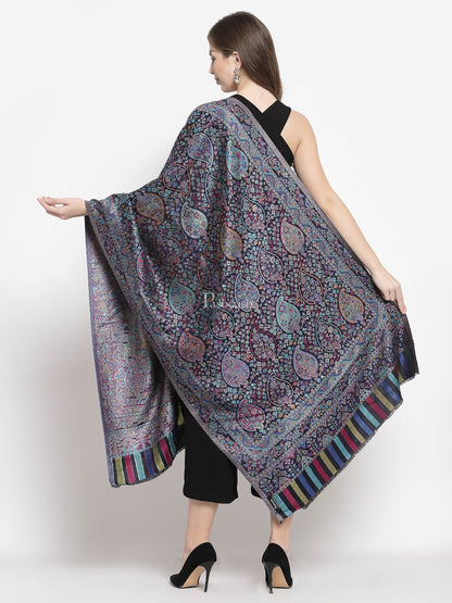 Pashtush India Womens Stoles and Scarves Scarf Pashtush Women'S Antique Scarf, Extra Soft Bamboo, Peacock Blue