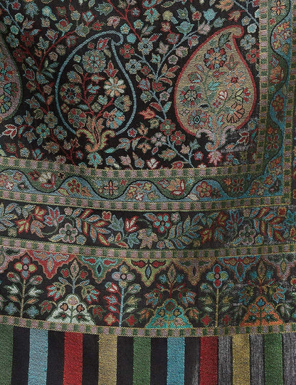Pashtush India 70x200 Pashtush Women's Antique Scarf, Extra soft Bamboo, Peacock Green