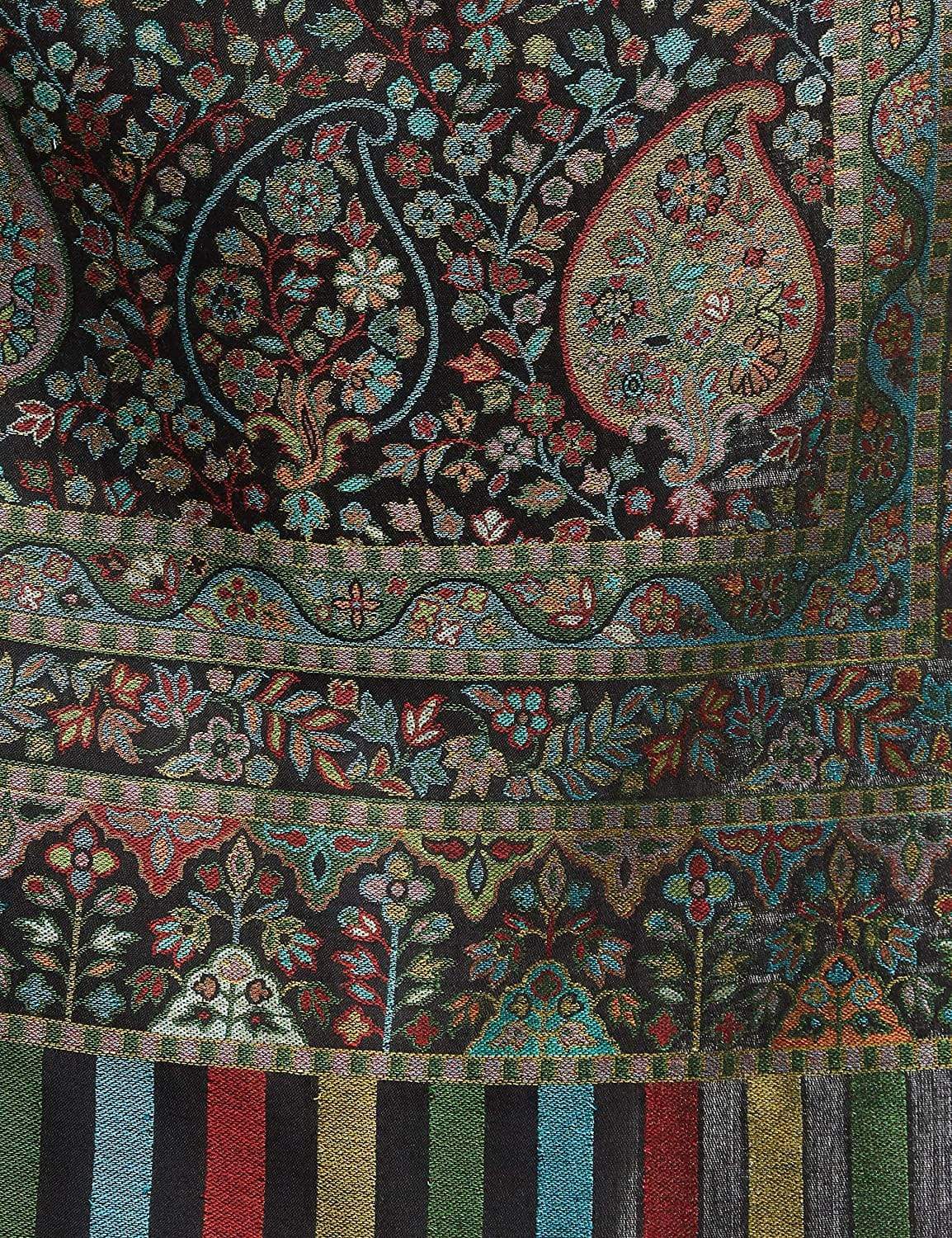 Pashtush India 70x200 Pashtush Women's Antique Scarf, Extra soft Bamboo, Peacock Green