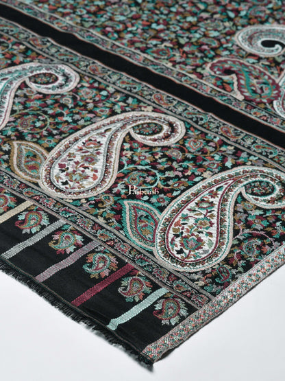 Pashtush India Womens Stoles and Scarves Scarf Pashtush Women'S Antique Scarf, Extra Soft Bamboo Stole, Black