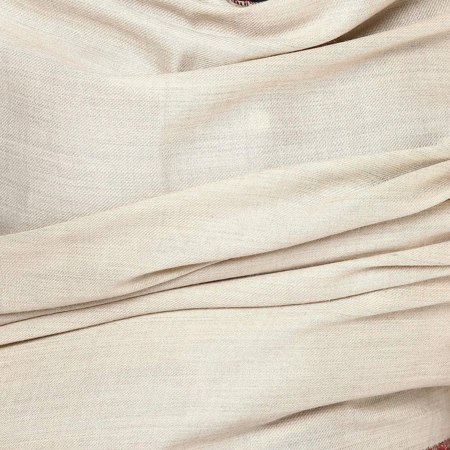 Pashtush India 100x200 Pashtush Women's Border Shawl, with Hand Embroidery, Warm Wool