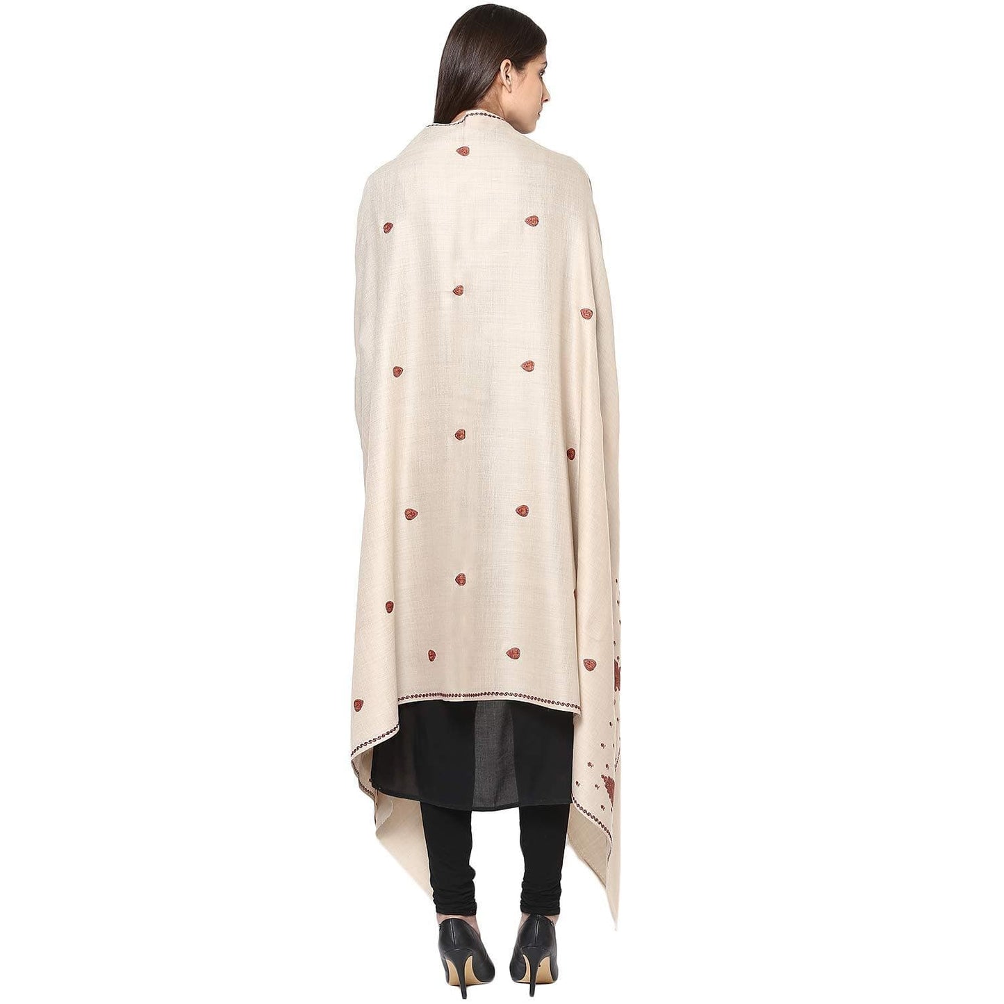 Pashtush Women'S Embroidery Shawl Fine Wool Shawl, Warm Soft And Elegant