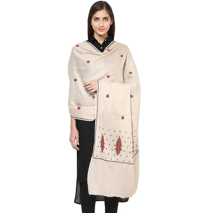 Pashtush Women'S Embroidery Shawl Fine Wool Shawl, Warm Soft And Elegant