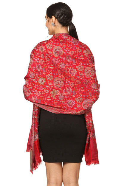 Pashtush India Womens Stoles and Scarves Scarf Pashtush Women'S Ethnic Design, Soft Bamboo Scarf, Casual Shawls, Stoles, Wraps (Soft Bamboo) Black (Maroon)