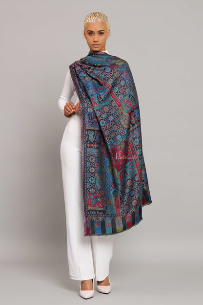 Pashtush India Womens Stoles and Scarves Scarf Pashtush Women's Ethnic Design, Soft Bamboo Scarf, Stoles, Wraps, Black