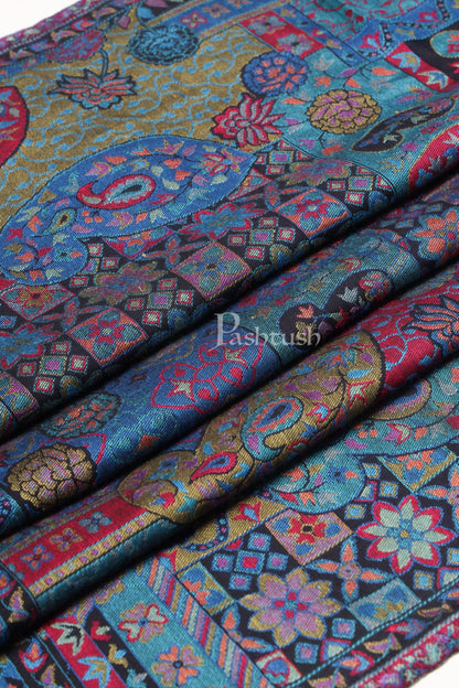 Pashtush India Womens Stoles and Scarves Scarf Pashtush Women's Ethnic Design, Soft Bamboo Scarf, Stoles, Wraps, Black