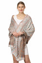 Pashtush India Womens Stoles and Scarves Scarf Pashtush Women'S Ethnic Design, Soft Bamboo Scarf, Stoles, Wraps (Ivory)