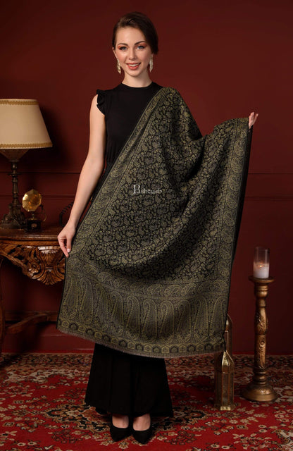 Pashtush India 70x200 Pashtush Women's Ethnic Weave Stole, Fine Wool