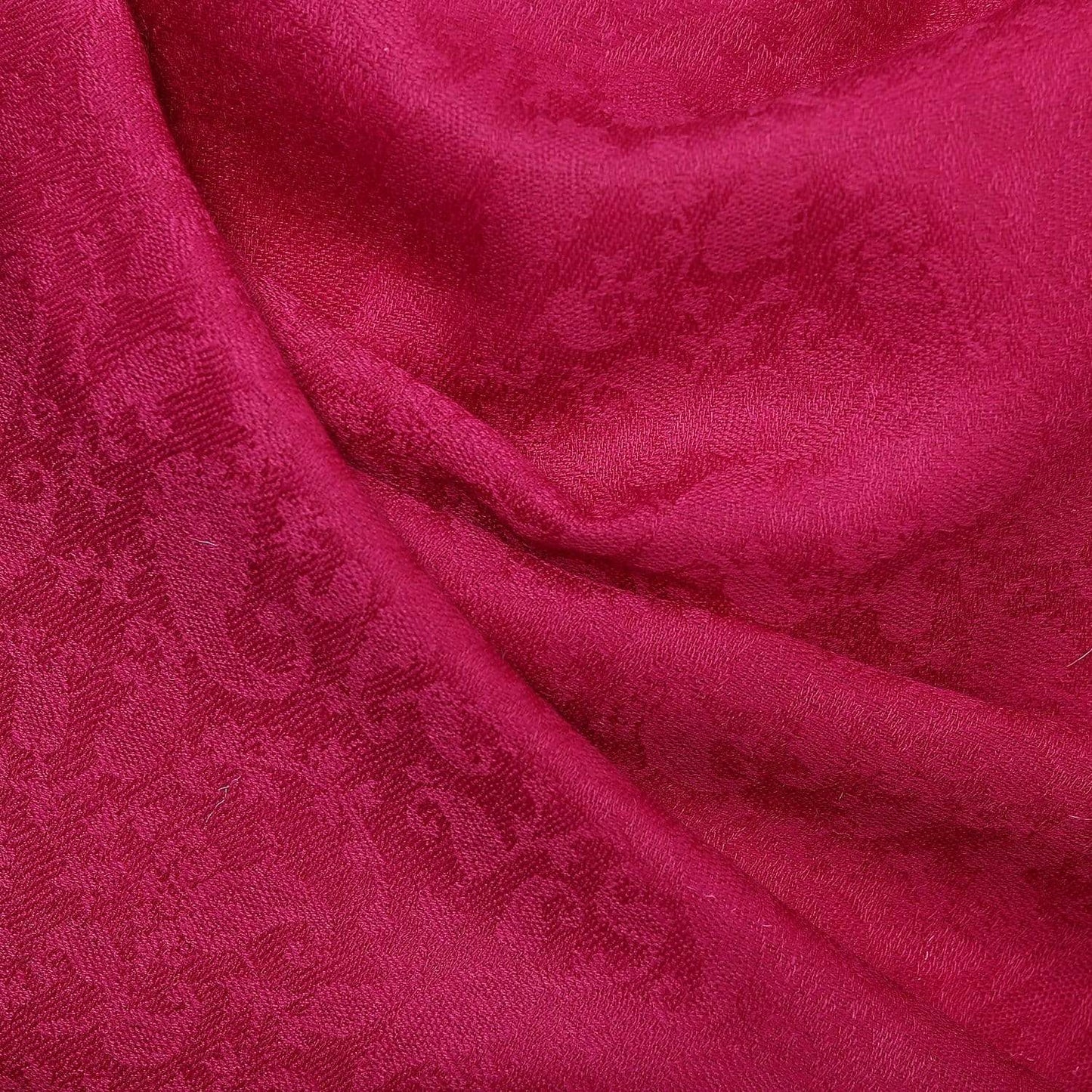 Pashtush India 100x200 Pashtush Women's Fine Wool Shawl, Paisley Design, Deep Pink