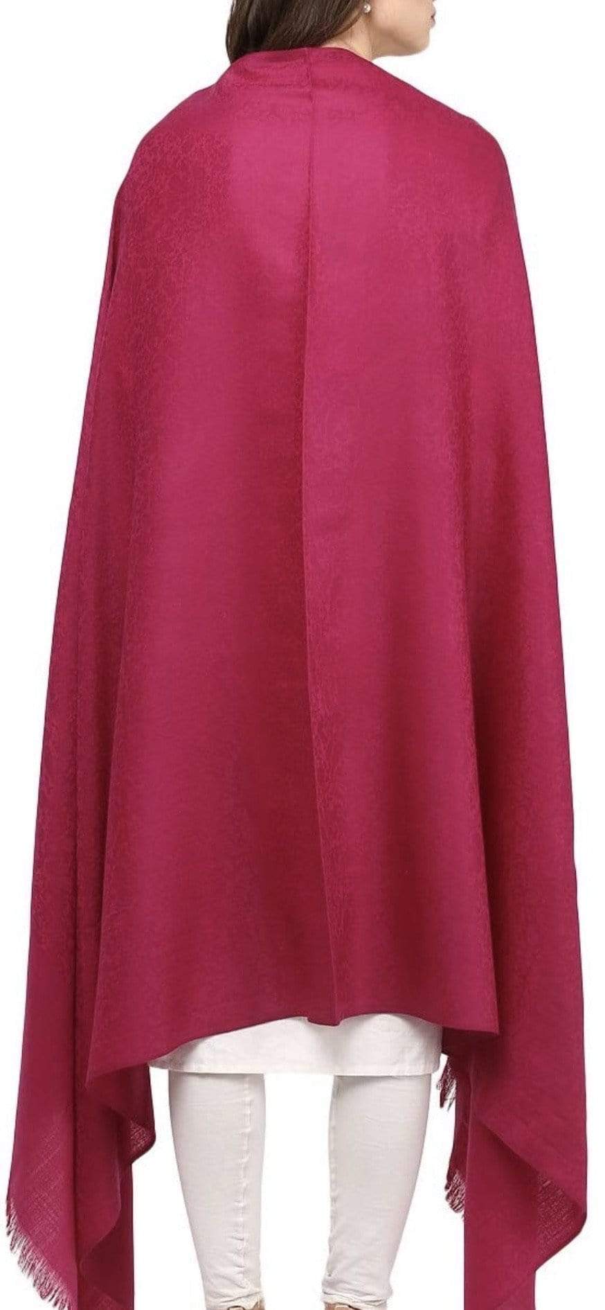 Pashtush India 100x200 Pashtush Women's Fine Wool Shawl, Paisley Design, Deep Pink
