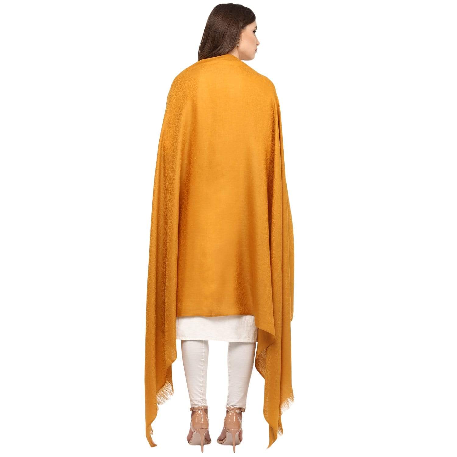 Pashtush India 100x200 Pashtush Women's Fine Wool Shawl, Paisley Design, Mustard