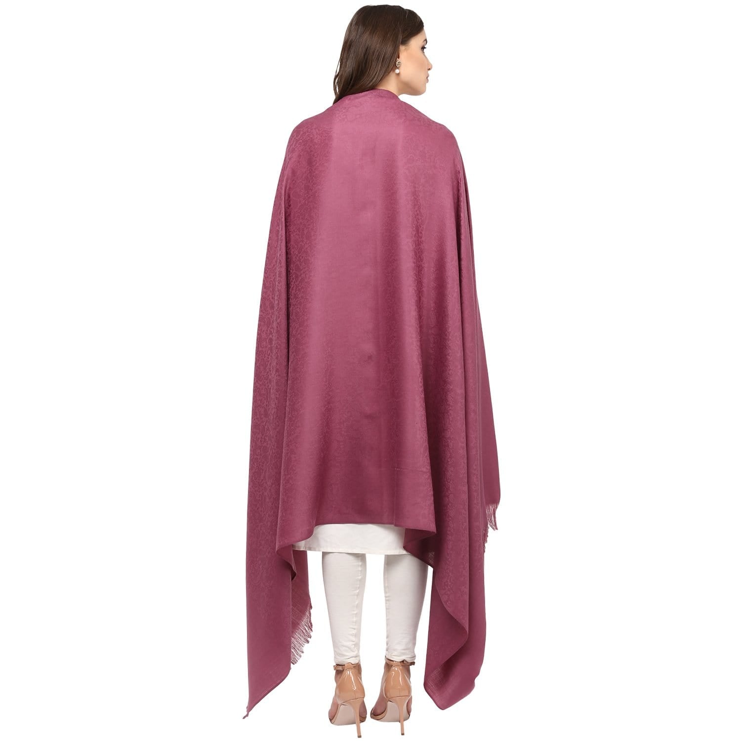 Pashtush India 100x200 Pashtush Women's Fine Wool Shawl, Paisley Design, Peel Lilac