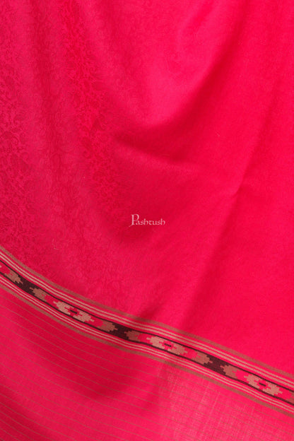 Pashtush India Womens Shawls Pashtush Women'S Fine Wool Shawl, Soft And Warm, Aztec Design, Jacquard Weave - Pink