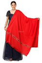 Pashtush India Womens Shawls Pashtush Women'S Fine Wool Shawl, Soft And Warm, Aztec Design, Jacquard Weave - Red