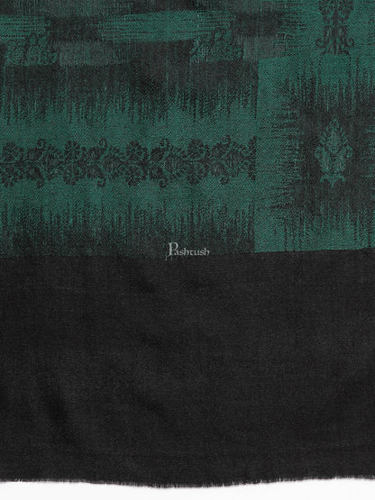 Pashtush India Womens Stoles and Scarves Scarf Pashtush Women'S Fine Wool Stole, Ikkat Design, Azure Green