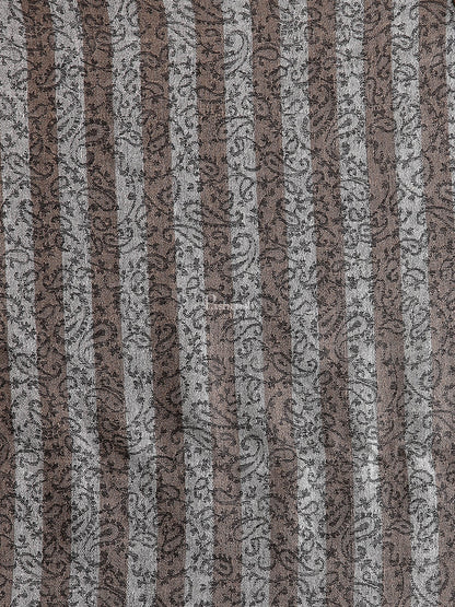Pashtush India Womens Stoles and Scarves Scarf Pashtush Women'S Fine Wool Striped Stole, Self Weave, Black And Brown