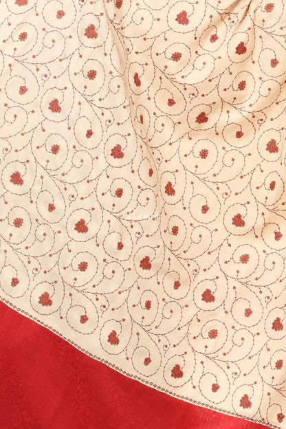 Pashtush India Womens Shawls Pashtush Women'S Gol Buti Jaal, Fineembroidery With Intricate Needlework Woolen Pashmina Shawls - Beige