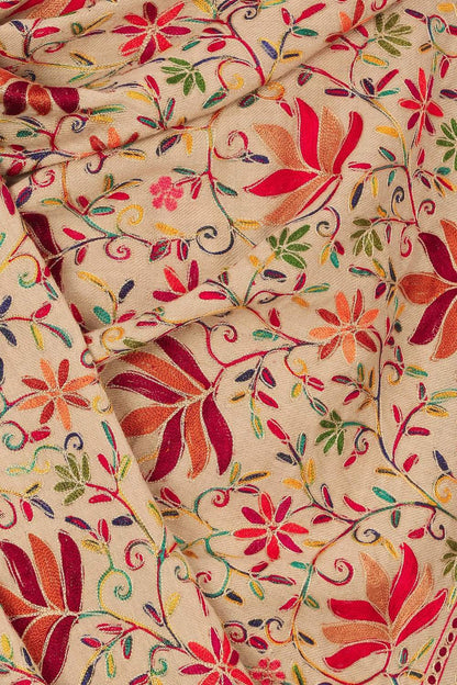 Pashtush Women’s Hand Embroidered Heavy Nalki Jaal Shawl