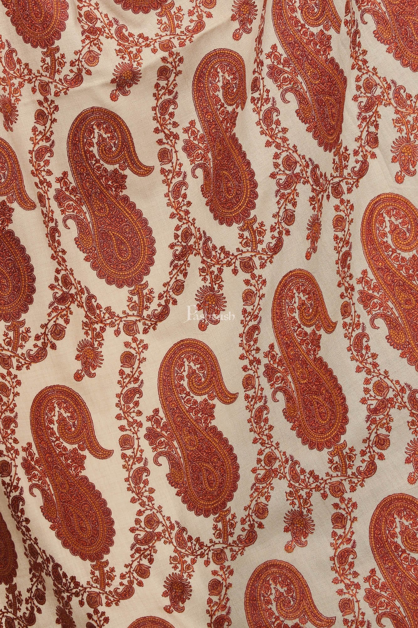 Pashtush India Womens Shawls Pashtush Women'S Heavy Embroidery Jaal Shawl ( Pashmina Colour)