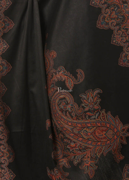 Pashtush India Womens Shawls Pashtush Women'S Jacquard Ambi Shawl, Warm And Soft, Faux Pashmina - Black