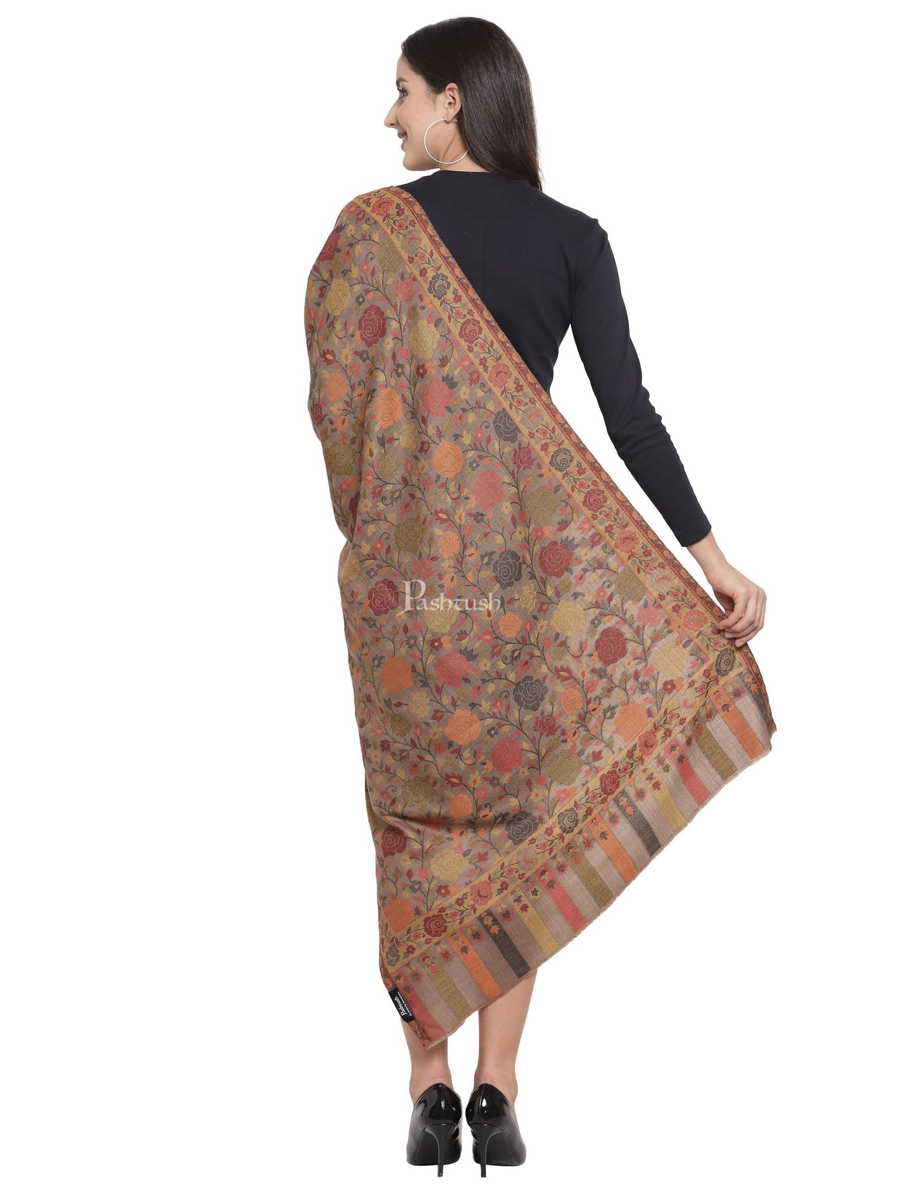 Pashtush India Womens Stoles and Scarves Scarf Pashtush Women'S Jacquard Ethnic Light Weight Floral Stole , Multi-Coloured