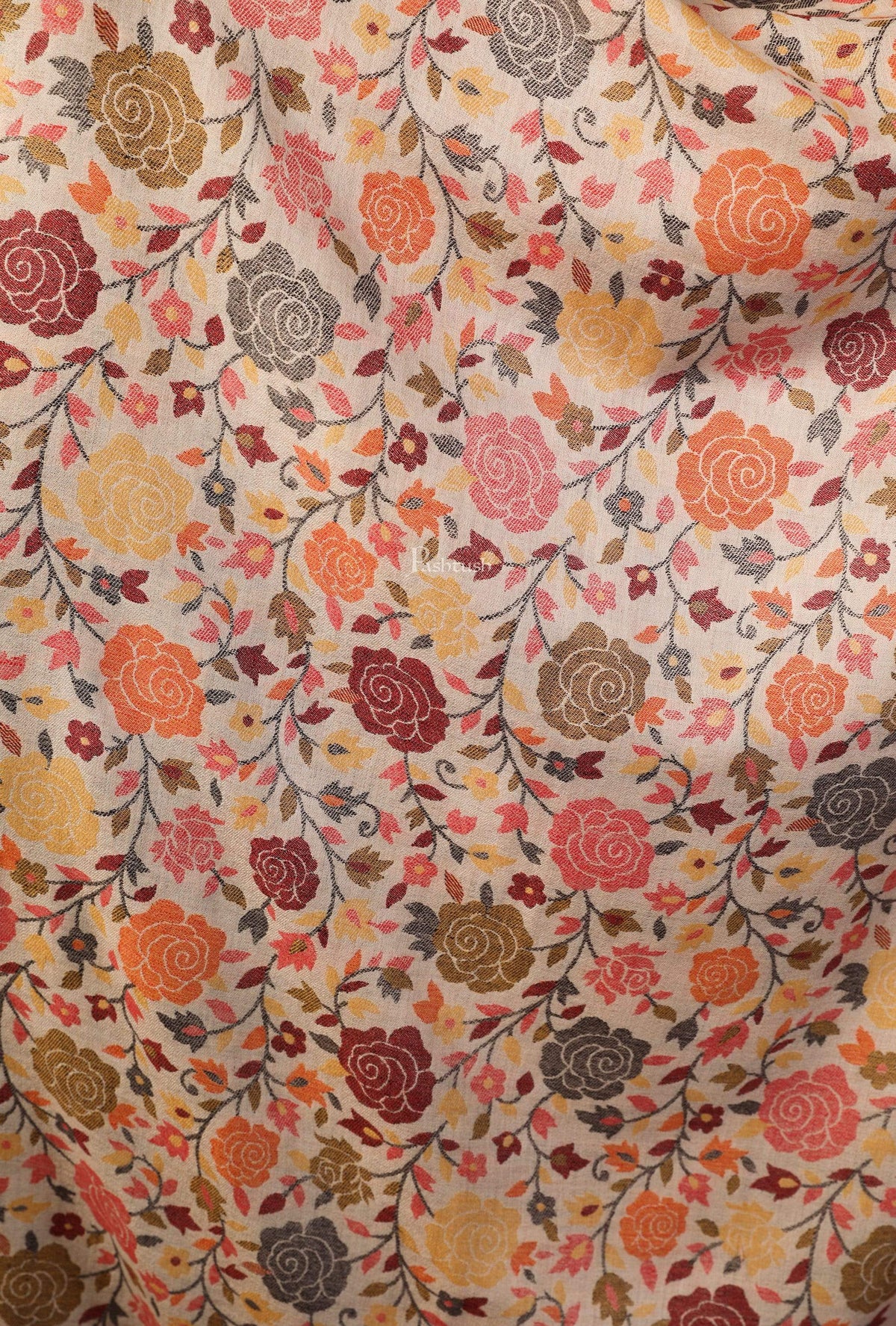 Pashtush India Womens Stoles and Scarves Scarf Pashtush Women's Jacquard Ethnic Light Weight Floral Stole, Multicolour