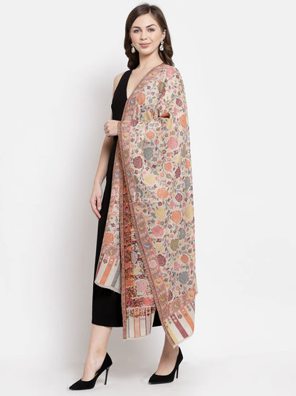 Pashtush India Womens Stoles and Scarves Scarf Pashtush Women's Jacquard Ethnic Light Weight Floral Stole, Multicolour