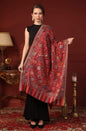 Pashtush Shawl Store Pashtush Women's Jacquard Kaani light weight floral Stole , Maroon