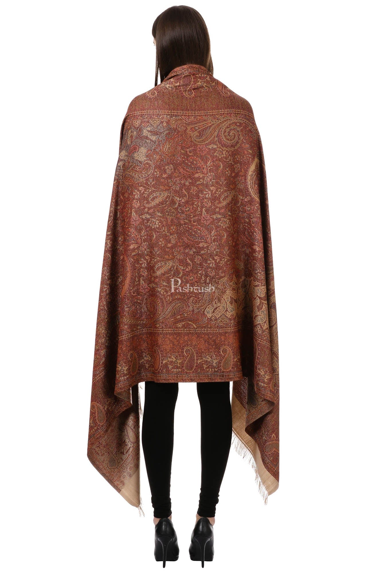 Pashtush India Womens Shawls Pashtush Women'S Jamawar Shawl, Beige