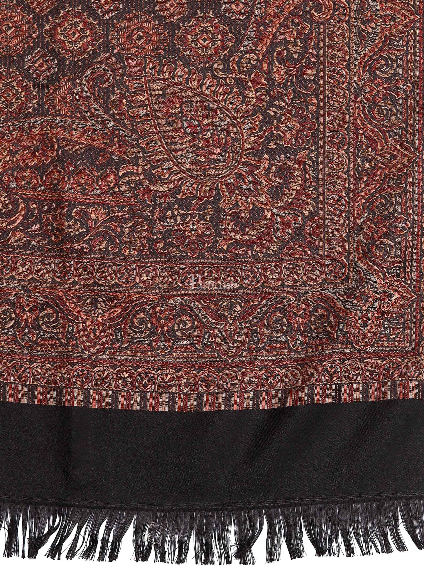 Pashtush India Womens Shawls Pashtush Women'S Jamawar Shawl, Black