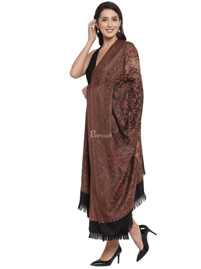 Pashtush India Womens Shawls Pashtush Women'S Jamawar Shawl, Black
