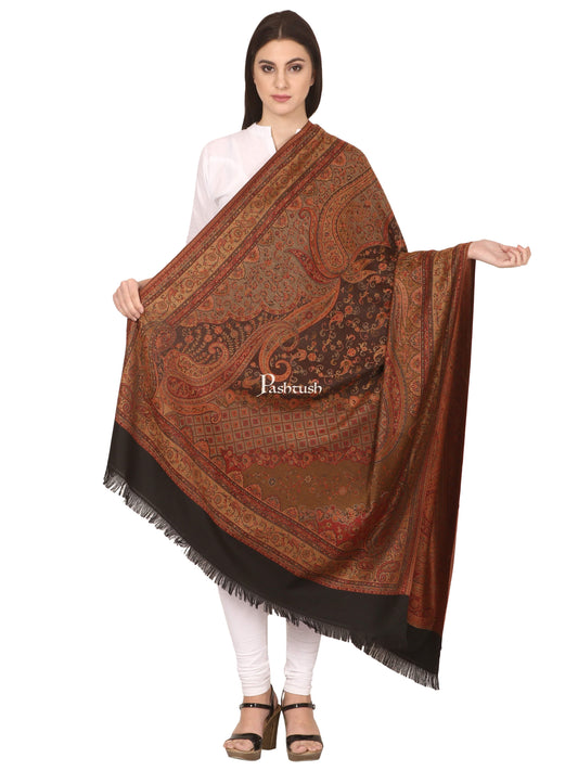 Pashtush India Womens Shawls Pashtush Women'S Jamawar Shawl, Black