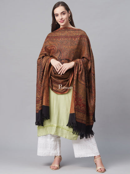 Pashtush India Womens Shawls Pashtush Women'S Jamawar Shawl, Black