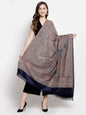 Pashtush India Womens Shawls Pashtush Women'S Jamawar Shawl, Faux Pashmina, Navy Blue, Reversible