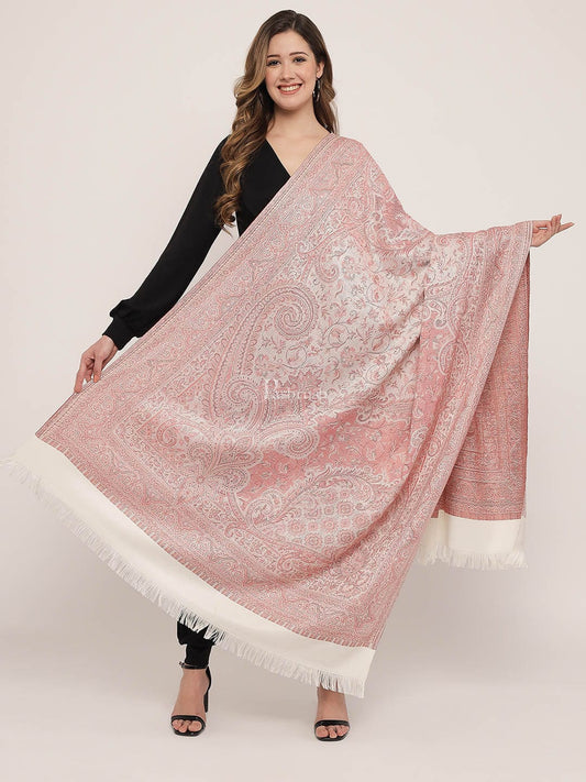 Pashtush India Womens Shawls Pashtush Women'S Jamawar Shawl, Ivory