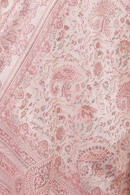 Pashtush India Womens Shawls Pashtush Women'S Jamawar Shawl, Ivory Andpink