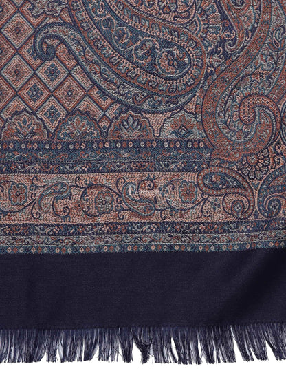 Pashtush India Womens Shawls Pashtush Women'S Jamawar Shawl, Navy Blue