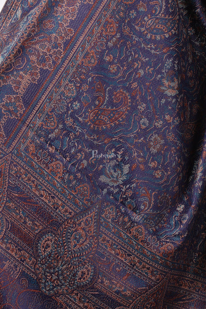 Pashtush India Womens Shawls Pashtush Women'S Jamawar Shawl, Navy Blue