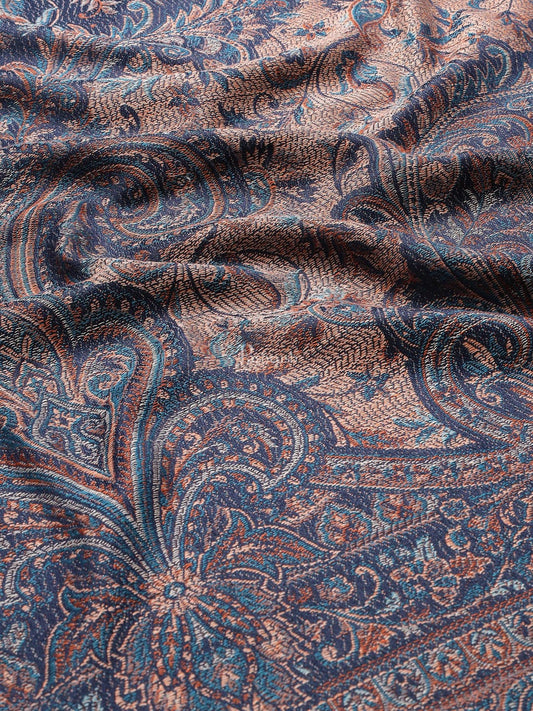 Pashtush India Womens Shawls Pashtush Women'S Jamawar Shawl, Navy Blue