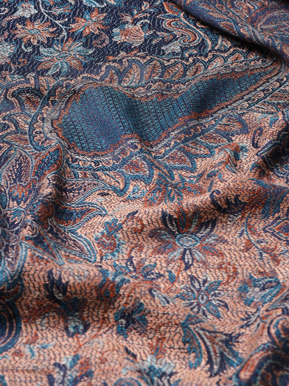 Pashtush India Womens Shawls Pashtush Women'S Jamawar Shawl, Navy Blue