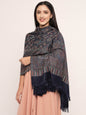 Pashtush India Womens Shawls Pashtush Women'S Jamawar Shawl, Navy Blue