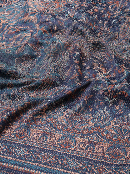 Pashtush India Womens Shawls Pashtush Women'S Jamawar Shawl, Navy Blue