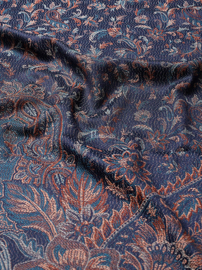 Pashtush India Womens Shawls Pashtush Women'S Jamawar Shawl, Navy Blue