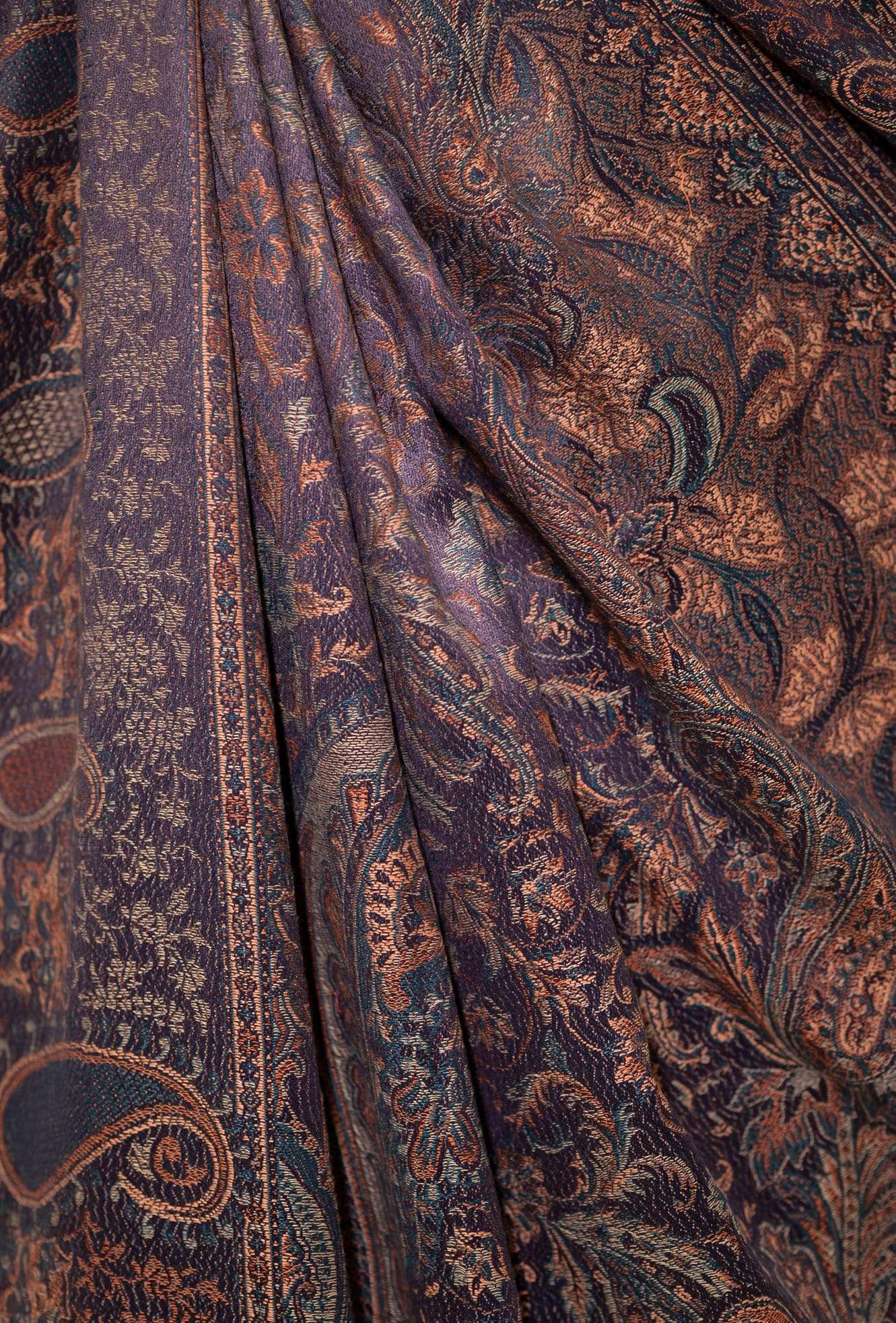 Pashtush India Gift Pack Pashtush Women's Jamawar Shawl, Navy Blue