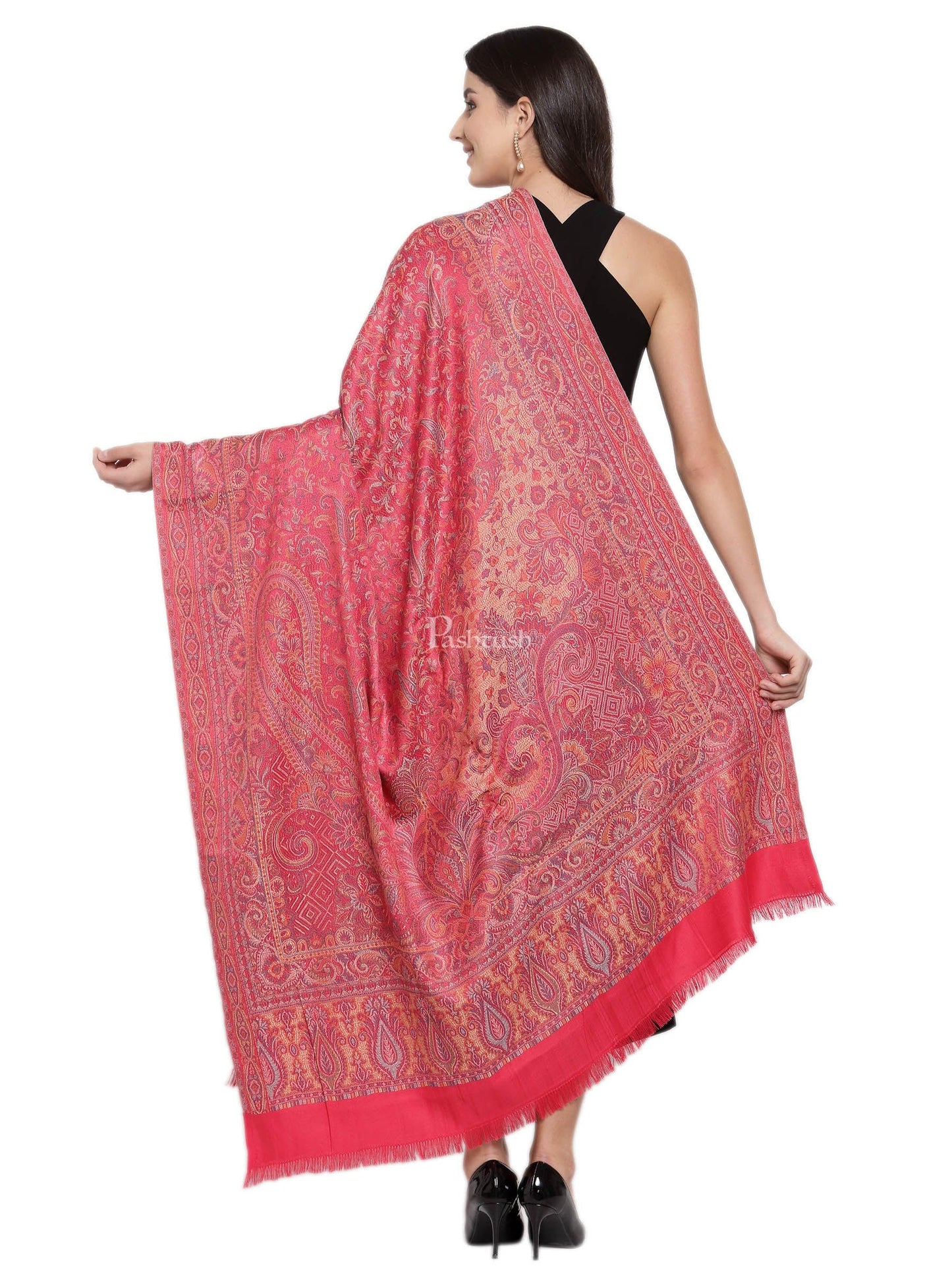 Pashtush India Womens Shawls Pashtush Women'S Jamawar Shawl, Pink